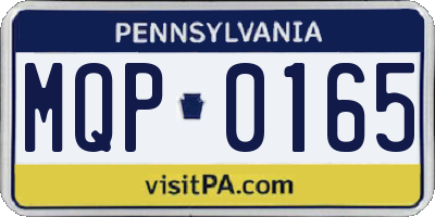 PA license plate MQP0165