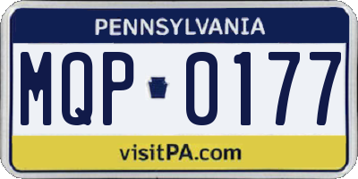 PA license plate MQP0177