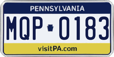 PA license plate MQP0183