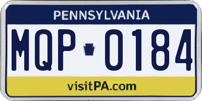 PA license plate MQP0184