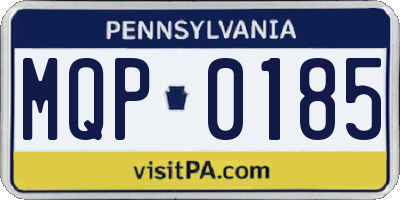PA license plate MQP0185