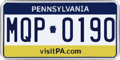 PA license plate MQP0190