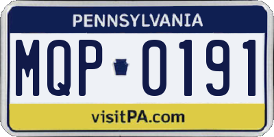 PA license plate MQP0191