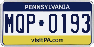 PA license plate MQP0193