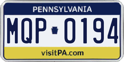 PA license plate MQP0194
