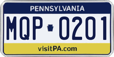 PA license plate MQP0201