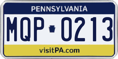 PA license plate MQP0213