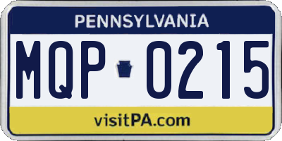 PA license plate MQP0215