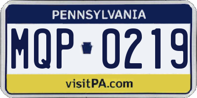 PA license plate MQP0219