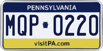 PA license plate MQP0220