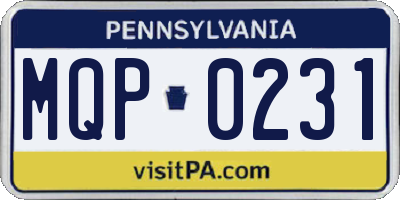 PA license plate MQP0231