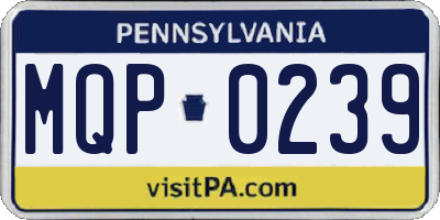 PA license plate MQP0239