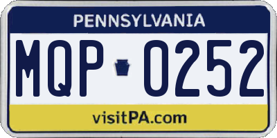 PA license plate MQP0252