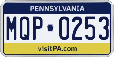 PA license plate MQP0253