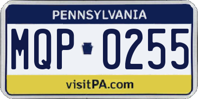 PA license plate MQP0255