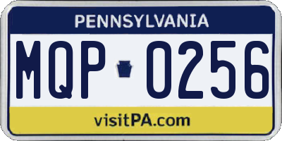 PA license plate MQP0256