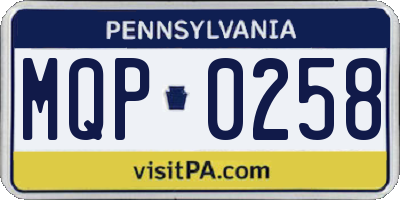 PA license plate MQP0258