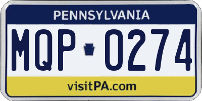 PA license plate MQP0274