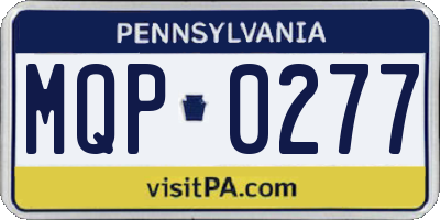 PA license plate MQP0277