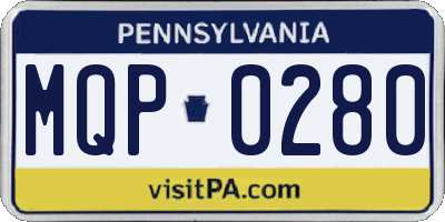 PA license plate MQP0280