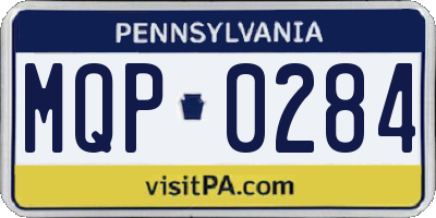 PA license plate MQP0284