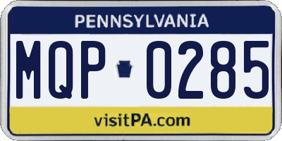 PA license plate MQP0285