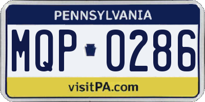 PA license plate MQP0286