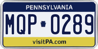 PA license plate MQP0289