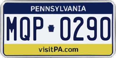 PA license plate MQP0290