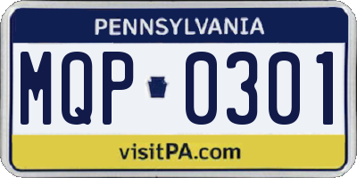 PA license plate MQP0301
