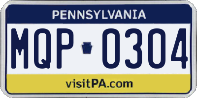 PA license plate MQP0304