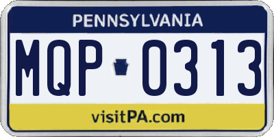 PA license plate MQP0313