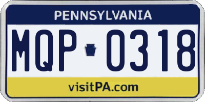 PA license plate MQP0318