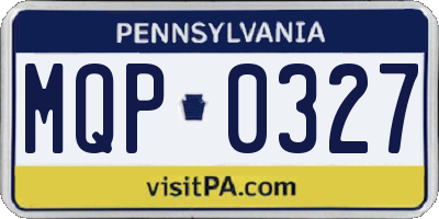 PA license plate MQP0327