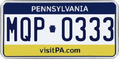 PA license plate MQP0333