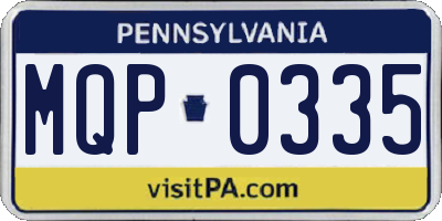 PA license plate MQP0335
