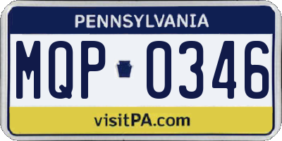 PA license plate MQP0346