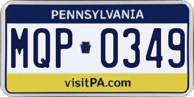 PA license plate MQP0349