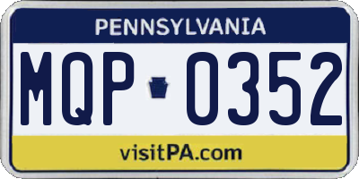 PA license plate MQP0352
