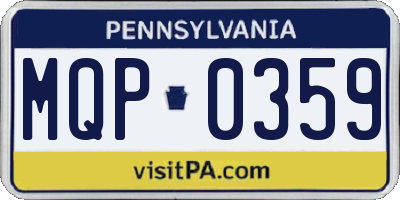 PA license plate MQP0359