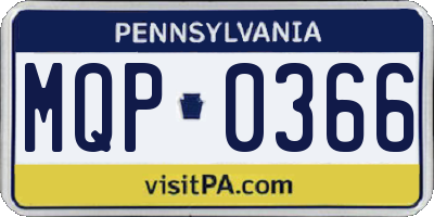 PA license plate MQP0366