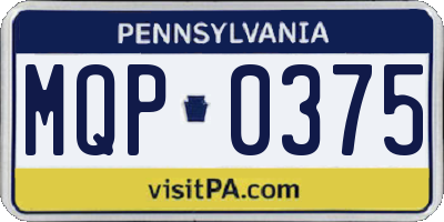 PA license plate MQP0375
