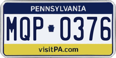 PA license plate MQP0376