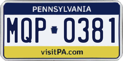 PA license plate MQP0381