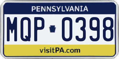 PA license plate MQP0398