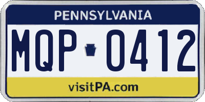 PA license plate MQP0412
