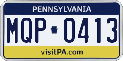 PA license plate MQP0413
