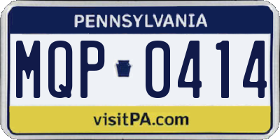 PA license plate MQP0414
