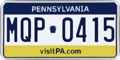 PA license plate MQP0415