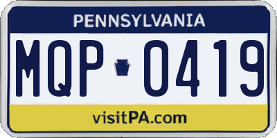 PA license plate MQP0419